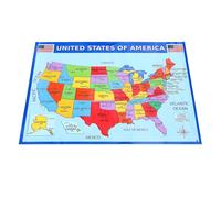 SHERCHPRY Poster Mappa dell'America 2 Pezzi 50X35 CM Mappa Murale Educativa per Scuola Materna e Asilo Materiale Scolastico Resistente per Lezioni di Geografia e Studi Sociali