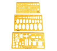 SHERCHPRY Righello per Disegno Tecnico Ellittico 3 Pezzi, Sagoma Ovale Geometrica per Progettazione Artistica e Ufficio Scolastico, Strumento di Misura per Studenti e Architetti