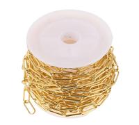 SHERCHPRY Rotolo Catena a Graffetta Oro 5 Metri per Creazione Gioielli Fai da Te, Catena per Collane e Braccialetti Artigianali, Forniture Leggere e Resistenti per Bijoux Personalizzati