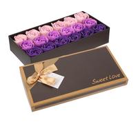 SHERCHPRY Scatola 18 Pezzi Fiori di Sapone Rosa Artificiali Profumati, Decorazione Floreale per Bagno e Soggiorno, Regalo San e Compleanno per Donna, senza Manutenzione, con Base Supporto