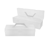 SHERCHPRY Scatola portaoggetti compatta e custodia per pennelli 2 pezzi in plastica con manico, ideale per forniture artistiche e materiali per studenti