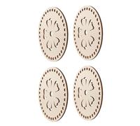 SHERCHPRY Set 4 Basi in Legno Rotonde Traforate per Borse Uncinetto, Fondi Resistenti per Cestini Fai da Te, Accessori Artigianali per Creazioni Manuali e Decorazione Casa