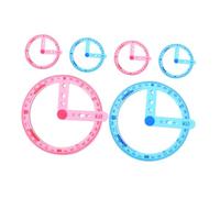 SHERCHPRY Set 6 Pezzi Goniometri Circolari in Plastica per Studenti Strumenti Portatili di Misurazione Angoli a 360 Gradi Righelli Precisi per Disegno e Matematica Scolastica