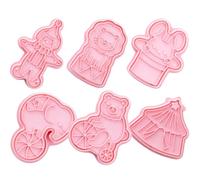 SHERCHPRY Set 6 Stampi per Biscotti Natalizi di Capodanno in Plastica, Tagliabiscotti Piccoli a Tema Circo Animali, per Feste, Compleanni e Decorazioni di Fondente