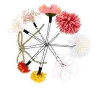 SHERCHPRY Set 9 Pezzi Ornamenti per Chioma Floreali Kimono Copricapo Decorativo Fiori Conservati Rossi Accessori Chioma Donna per Eventi Tradizionali e Cerimonie