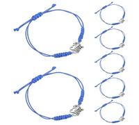 SHERCHPRY Set da 12 Braccialetti da Cheerleader Regolabili in Corda Intrecciata Blu Ciondolo Portafortuna, Gioielli Sportivi per Squadre Femminili e Bomboniere per Feste Sportive