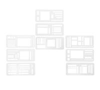 SHERCHPRY Set da 3 Stencil per Planner in Plastica Riutilizzabile Flessibile per Diario Fai da Te Sagome per Journaling e Pittura Strumenti per Pianificazione Strategica e Registri