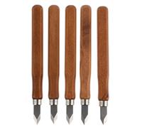 SHERCHPRY Set da 5 Coltelli Coltelli da Marcatura per Legno Manico in Legno Lame in Acciaio al Manganese Resistenti Utensili per Intaglio a Mano Duro e Morbido Accessori per Artigianato e