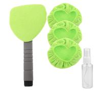 SHERCHPRY Set Spazzola Estensibile per Pulizia Parabrezza Auto con Testina Resistente Flacone Spray 50Ml e 4 Coperture Verdi Strumento Doppia Funzione per Vetri e Sbrinatore per Cura