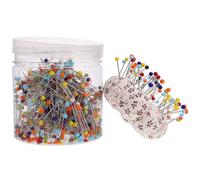 SHERCHPRY Set Spilli con Testa a Sfera in Vetro 750 Pezzi 4X38Mm per Cucito Artigianale e Quilting con Contenitore Pet e Porta Spilli a Zucca Accessori per Lavori Tessili e Hobby Creativi