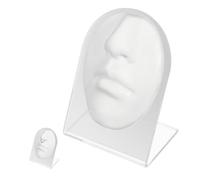 SHERCHPRY Simulazione Viso per Piercing Naso e Bocca con Supporto, Pratica Piercing Parte del Corpo Morbida, Espositore Gioielli per Allenamento Professionale e Dimostrazione Educativa