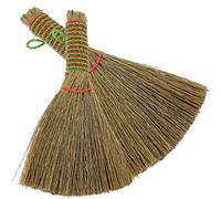 SHERCHPRY Spazzola 2 pezzi piccola scopa frusta naturale spazzare mano manico scopa thai dutter mais frusta manico a scopa paglia, morbida scopa per la pulizia pala da polvere scrivania S