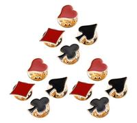 SHERCHPRY Spille da Bavero Smaltate Semi di Carte da Gioco Set da 12 Pezzi in Lega di Zinco Resistente Accessori Unisex per Giacca Cappello e Borse per Feste e Cosplay