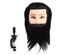 SHERCHPRY Testa per esercitarsi con i capelli con supporto, manichino, testa maschile, parrucchiere, salone di formazione, barbiere, strumento per lo styling, parrucca per studenti di
