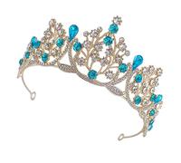 SHERCHPRY tiara mer principessa accessori per da damigella d'onore spose decorazioni copricapo della sposa corone di costume per le donne Lega di zinco Sky-blue