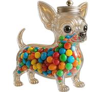 Sheremart Chihuahua Candy Jar, Pet Treat Jar with Lid, Cute Dog Jars, Dog Lovers Jars Transparent Candy Treat Storage, Fun Cookie Gifts for Women Novelty Animal Ceramic Small Decor Unique