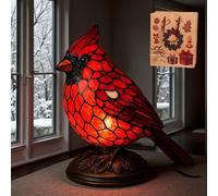 Sheremart, lampada cardinale Fanyil, lampada cardinale in resina rossa, lampade per comodino, soggiorno, camera da letto, decorazione per la casa, decorazione artistica natalizia (1 pezzo)