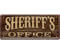 Sheriff's Office 1193 Western Wild West - Targa decorativa in metallo, 28 x 12 cm