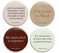 Sherlock Holmes Pinback - Set di 4 bottoni e spille da 5,7 cm, Multicolore, Large