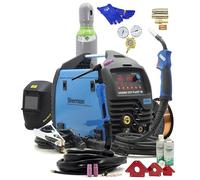 Sherman DIGIMIG 209 ProHIT MIG MAG sinergia 3 in 1 - Saldatrice combinata completa con bombola del gas da 8 l e casco, 200 A, 4 rotoli Inverter con bruciatore TIG, magnete e filo