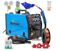 Sherman Dualmig 210 S4 - Set di saldatura MIG/MAG senza gas, TIG Lift & MMA, 200 A con bombola del gas e filo, preciso e sicuro per lavori in officina - Bestsalden.de