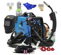 Sherman MIG 180 Easywork - Saldatrice MIG MIG MAG TIG MMA 230 V, accessori inclusi filo di riempimento Flux Inverter - Combi portatile set completo con bombola del gas e accessori Bestsalden.de