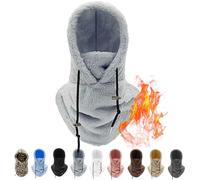 Sherpa Hood - Balaclava Ski Mask, Adjustable Windproof Warm Hood Cover Hat for Winter, Fuzzy Ski Mask for Women & Men (onesize,Gray)
