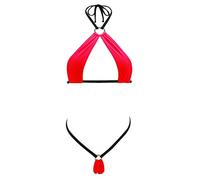 SHERRYLO - Bikini sexy a due pezzi, micro bikini, mini costume da bagno al sole - rosso - Taglia Unica