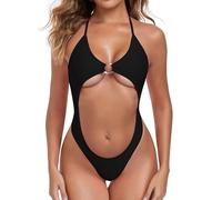SHERRYLO Costume da bagno intero da donna sexy perizoma monokini da donna 1 pezzo costume da bagno perizoma costumi da bagno tanga costumi da bagno, 23036-nero, M