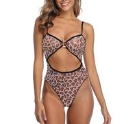 SHERRYLO Costume intero trasparente da donna per monokini sexy in rete Bodysuit monopezzo Bikini micro in microrete, L