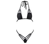 SHERRYLO Extreme Micro Bikini G String Perizoma Mini Costume da Bagno Sexy Esotico Mini Costume da Bagno per Le Donne Abbronzatura Bikini Set, Nero, Taglia Unica