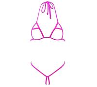 SHERRYLO Micro Bikini Estremo G String Bikini Senza Cavallo Esotico Donne Lingerie Nessuna Copertura Nudo Sexy Dancer Abiti, 1602-fucsia, Taglia Unica