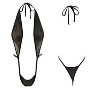 SHERRYLO Sheer Sling Monokini Extreme See Through Body Bikini - Nero - Taglia Unica