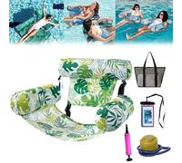 Sherum Aqualounge, Floating Chair, Water Recline Chair, Blow Up Pool Chairs for Adults, Adjustable Pool Float Seats for Party Summer Water Beach Fun (Light Green)