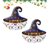 Sherum SpellShine, Graddi SpellShine Decorazione per Finestra a Forma di Strega al Chiaro di Luna, Acchiappasole 2D con Cappello da Strega, Regalo Gotico per la Stanza, Decorazione Magica per Finestra