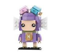Sherwood Store Minifigure segni zodiacali - Brick Doolz with big head - compatibili mattoncini come Sluban, Wange, Cogo e principali marche da 73 pz (PESCI)
