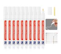 Sheryl&Rain 10 Pezzi Pennarello per Fughe Piastrelle, Bianco Stucco per Fughe Piastrelle, Pennarello Penna per Fughes Bianco con Punta di Ricambio per Ripristinare Piastrelles Pavimenti Bagno