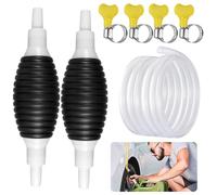Sheryl&Rain 2Pcs Pompa Manuale Travaso Liquidi, Pompa Travaso Gasolio con 4m Tubo Sifone, Pompa Travaso Liquidi, Pompa Aspira Liquidi, Pompa Trasferimento Liquido Dell'Acqua per Olio, Liquido, Benzina