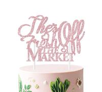 She's Fresh off the Market Cake Topper Farmers Market Bridal Shower Decorazioni oro rosa Glitter Cupcake Picks per donne addio al nubilato fidanzamento addio al nubilato forniture per feste di nozze