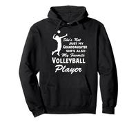She's Not Just My Granddaughter Funny Quote Pallavolo PLA Felpa con Cappuccio