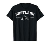 Shetland Scotland Orca Whale Vintage Souvenir Maglietta