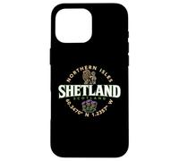 Shetland Scozia Isole del Nord Coordinate Etichetta Custodia per iPhone 16 Pro Max