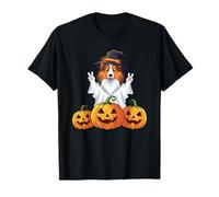 Shetland Sheepdog Ghost Pumpkin Boo Halloween Uomo Donna Maglietta