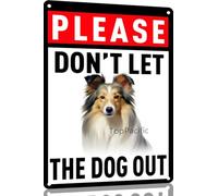 Shetland Sheepdog Non Lasciare Uscire Il Cane Segno Di Latta Design Poster Con Placca Retrò Targa Achtung Per Idea Regalo Feste Ufficio 20X30 Cm