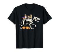 Shetland Sheepdog Skeleton Mummy Witch Halloween Uomo Donna Maglietta