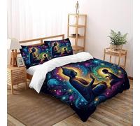 SHEVOVER Copripiumino Buddha,Biancheria Da Letto Cultura indiana,set Copripiumino Cultura indiana,Stampa 3D,da 3 Pezzi Per Ragazzi E Ragazze Double(200x200cm)