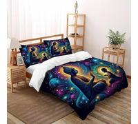 SHEVOVER Copripiumino Buddha,Set Di Biancheria Da Letto Cultura indiana,copripiumino Cultura indiana,3D Con 2 Federe,per Ragazzi Adolescenti Adulti King(220x240cm)