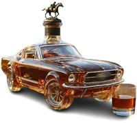 ShEyle Decanter per Whisky 400ml, Bottiglia di Vetro a Forma di Auto Sportiva Mustang 3D, Contenitore/Dispenser per Liquori, Design Creativo Vintage, Decorazione per Bar Casa e Feste,C