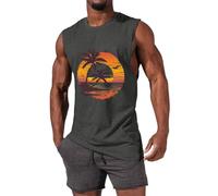 Shfebrinox Canottiera Uomo Palestra Compressione Morbida Maglietta Sportiva Traspirante Uomo Aderente Slim Senza Maniche Escursione Montagna Attività All'aperto Tank Top Escursione Montagna