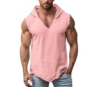 Shfebrinox Maglieta Sportiva Asciugatura Rapida Compressione Morbida Canottiera Uomo Cotone Estate Aderente Slim Senza Maniche Tank Top Escursione Montagna Escursione Montagna attività All'aperto